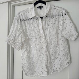 J. Crew White Men's Eyelet Shirt
